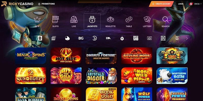 Ricky Casino bonus promotions page